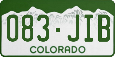 CO license plate 083JIB