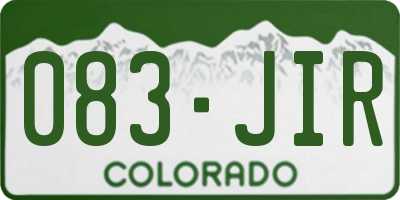 CO license plate 083JIR