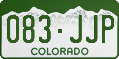 CO license plate 083JJP