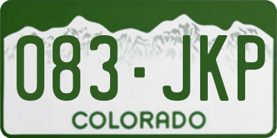 CO license plate 083JKP