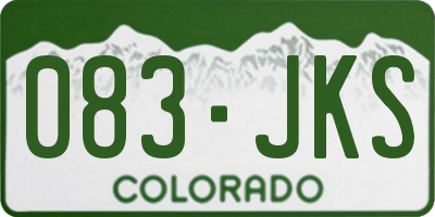 CO license plate 083JKS