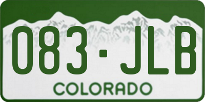 CO license plate 083JLB
