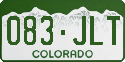 CO license plate 083JLT