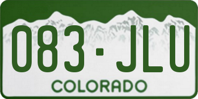 CO license plate 083JLU