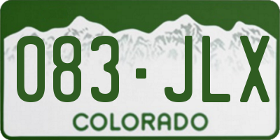 CO license plate 083JLX