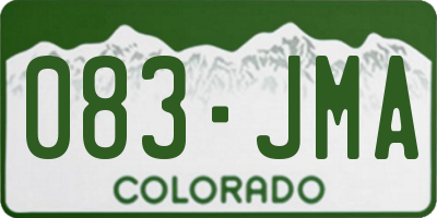 CO license plate 083JMA