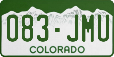 CO license plate 083JMU