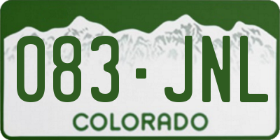 CO license plate 083JNL