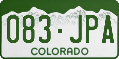 CO license plate 083JPA
