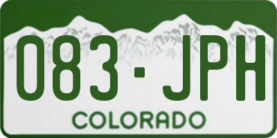 CO license plate 083JPH