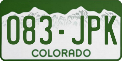 CO license plate 083JPK