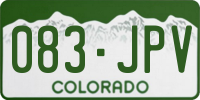 CO license plate 083JPV