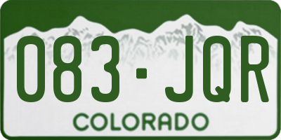 CO license plate 083JQR