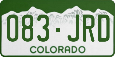 CO license plate 083JRD