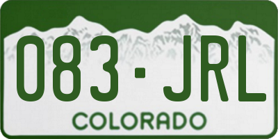 CO license plate 083JRL