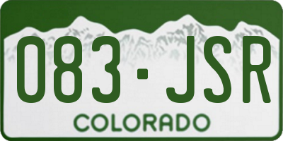 CO license plate 083JSR