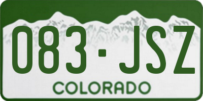 CO license plate 083JSZ