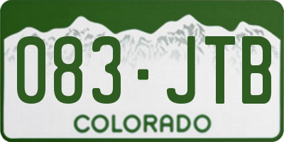 CO license plate 083JTB