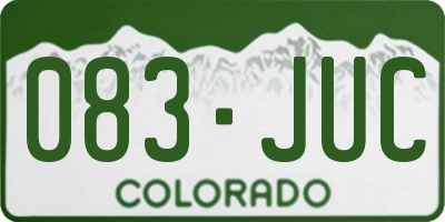 CO license plate 083JUC