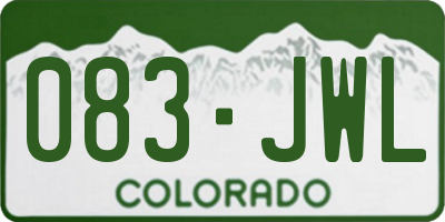 CO license plate 083JWL