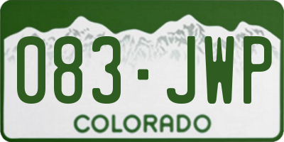 CO license plate 083JWP