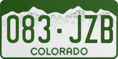 CO license plate 083JZB