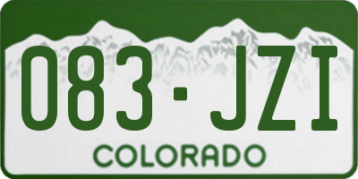 CO license plate 083JZI