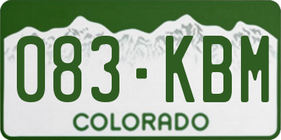 CO license plate 083KBM