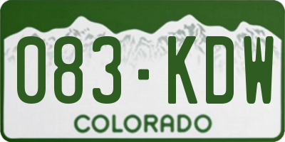 CO license plate 083KDW