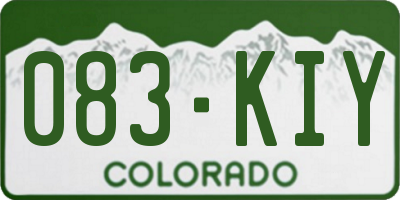 CO license plate 083KIY