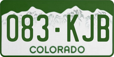 CO license plate 083KJB