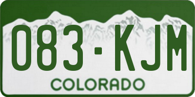 CO license plate 083KJM