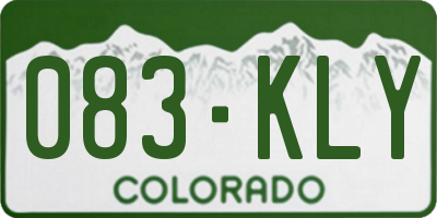 CO license plate 083KLY