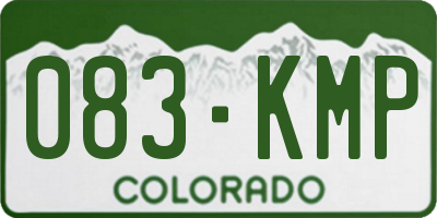 CO license plate 083KMP