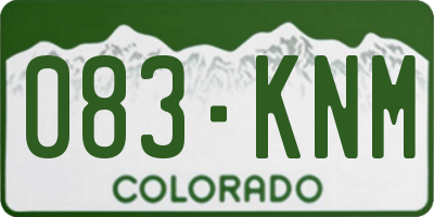 CO license plate 083KNM