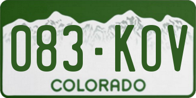 CO license plate 083KOV