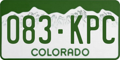 CO license plate 083KPC