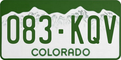 CO license plate 083KQV