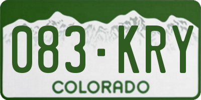 CO license plate 083KRY