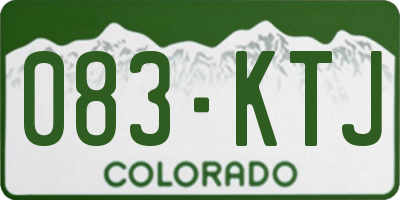 CO license plate 083KTJ