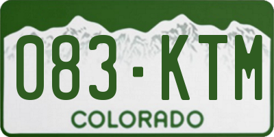 CO license plate 083KTM