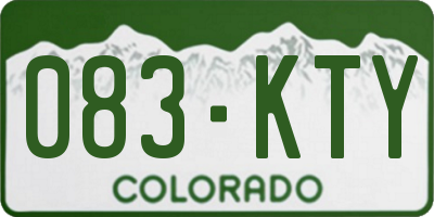 CO license plate 083KTY