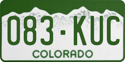 CO license plate 083KUC