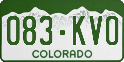 CO license plate 083KVO