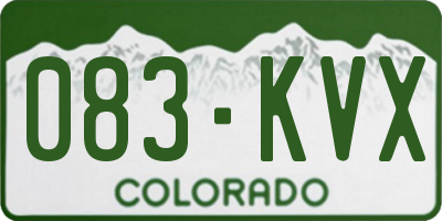CO license plate 083KVX