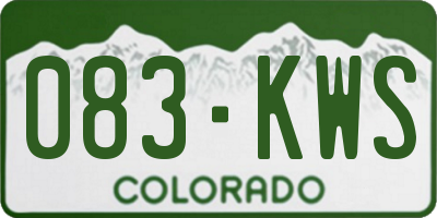 CO license plate 083KWS
