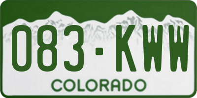 CO license plate 083KWW
