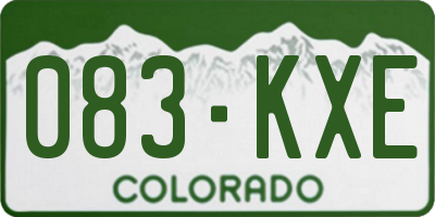 CO license plate 083KXE