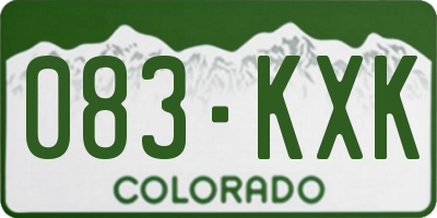 CO license plate 083KXK