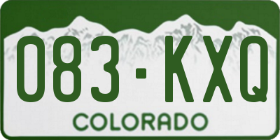 CO license plate 083KXQ